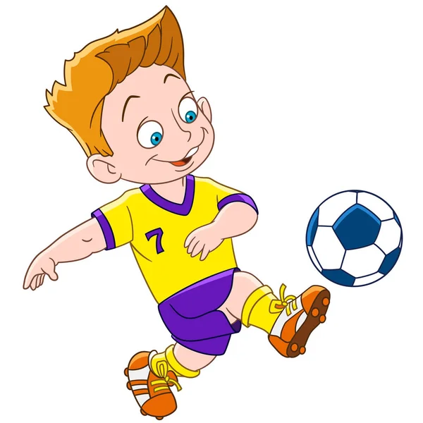 Cartoon Boy jugador de fútbol — Vector de stock