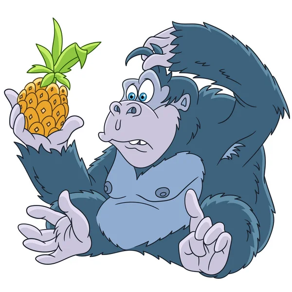 Animal dos desenhos animados gorila —  Vetores de Stock