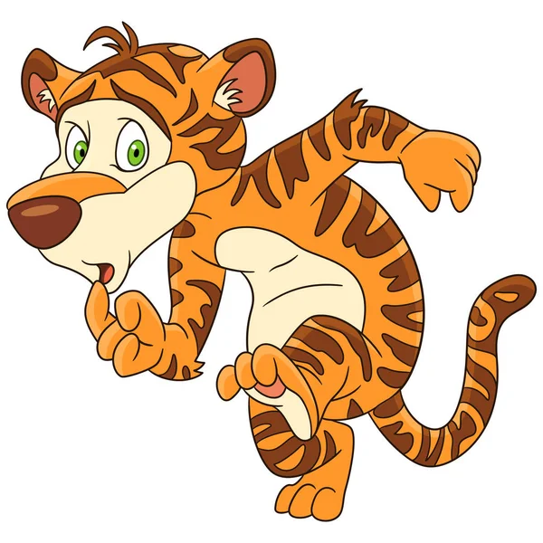 Animal tigre desenhos animados —  Vetores de Stock