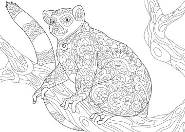 Zentangle stilize lemur