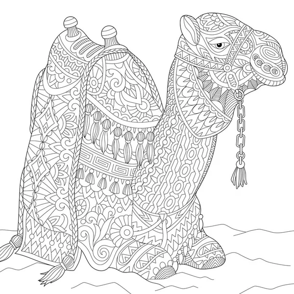 Zentangle stiliserade kamel — Stock vektor