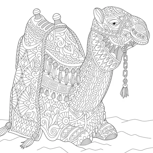 Stilizált Zentangle teve — Stock Vector