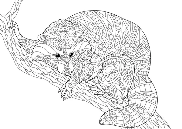 Zentangle mapache estilizado — Vector de stock