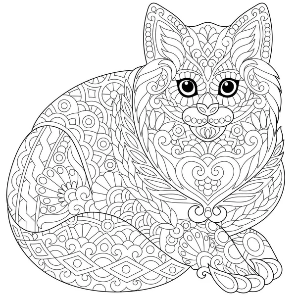 Gato estilizado Zentangle — Archivo Imágenes Vectoriales