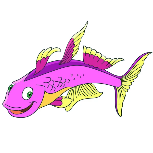 Ikan furcata kartun - Stok Vektor