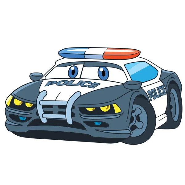 Carro da polícia dos desenhos animados — Vetor de Stock