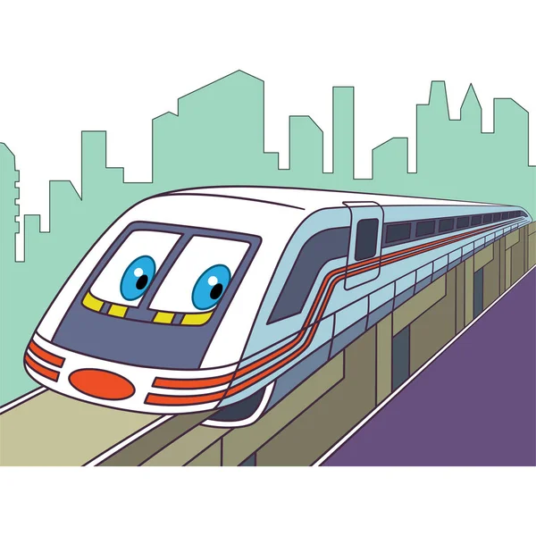 Tren eléctrico de dibujos animados — Vector de stock