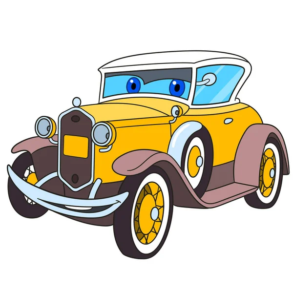Ρετρό αυτοκίνητο παλιά κινούμενα σχέδια — Διανυσματικό Αρχείο