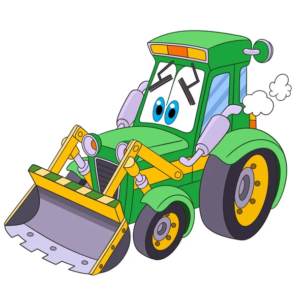 Cartoon traktor bulldozer — Stock vektor