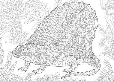zentangle dimetrodon dinozor