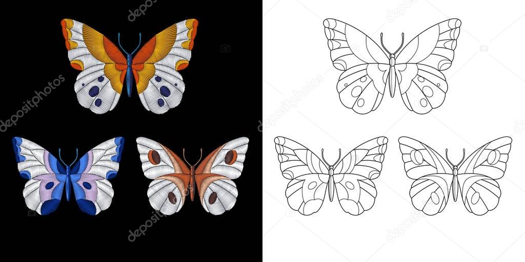 embroidery butterfly design