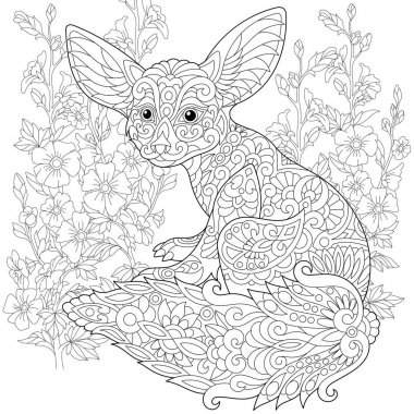 Stilize Zentangle rezene tilki