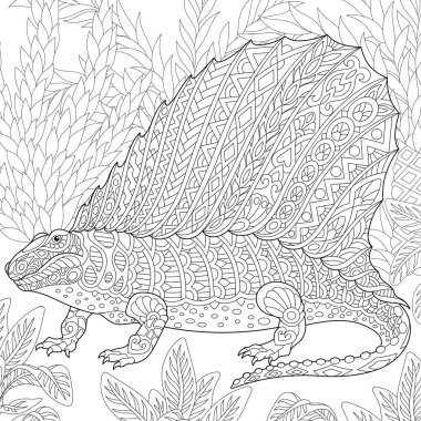 zentangle dimetrodon dinozor