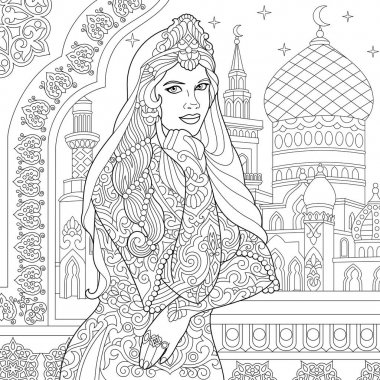 Stilize Zentangle Türk kadını