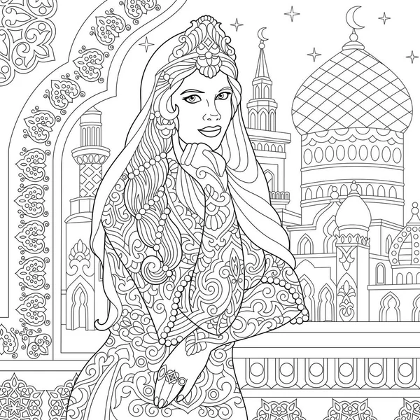 Stilize Zentangle Türk kadını