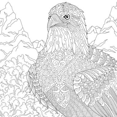 Stilize Zentangle American eagle maskot