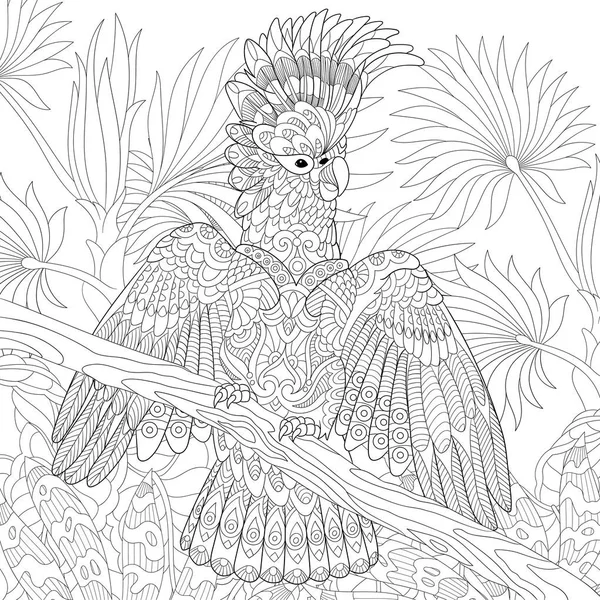 Zentangle 风格的澳大利亚鹦鹉 — 图库矢量图片