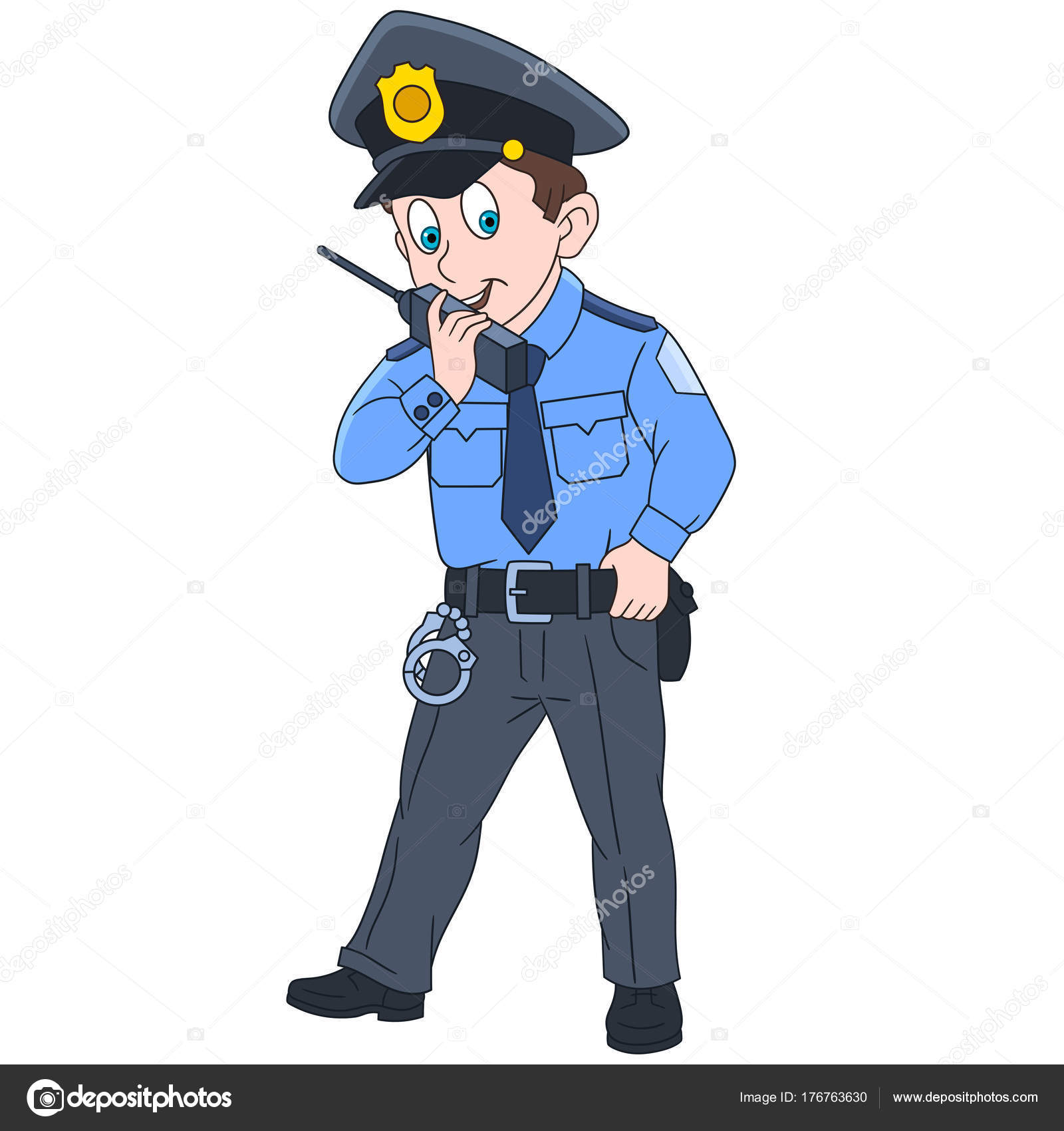 Policeman dibujo imágenes de stock de arte vectorial | Depositphotos