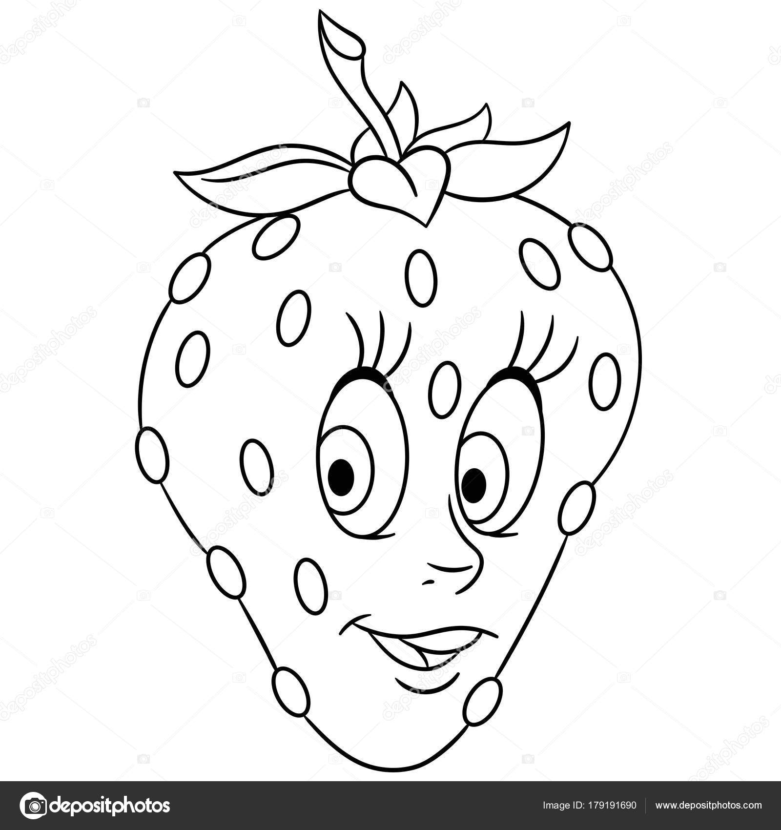 Desenho De Página Para Colorir Frutas Felizes Com Alguns Esboços