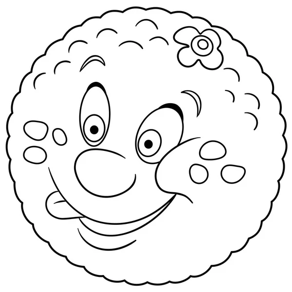 Malbuch Malvorlagen Zeichentrickfigur Orange Citrus Fröhliches Fruchtsymbol Essen Freihand Skizzenzeichnung — Stockvektor