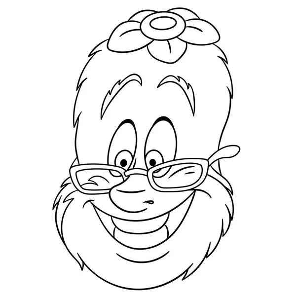 Malbuch Malvorlagen Zeichentrickfigur Kiwi Fröhliches Fruchtsymbol Essen Freihand Skizzenzeichnung Designelement — Stockvektor