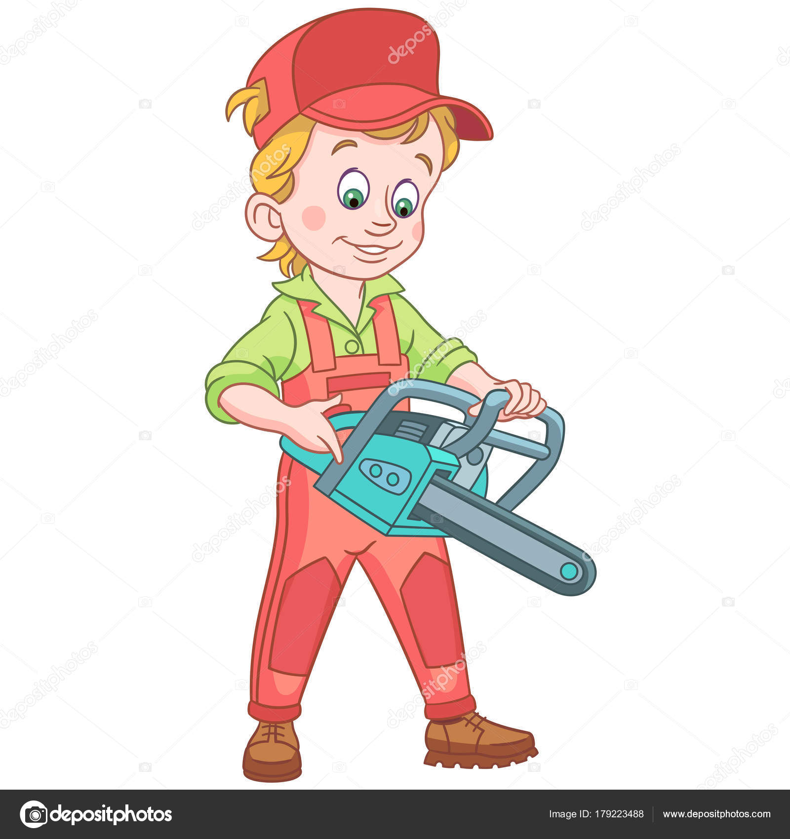 Vetores de Desenho Animado Do Homem Ou Lenhador Com Motosserra E Escudo  Face Protetora e mais imagens de Adulto - iStock