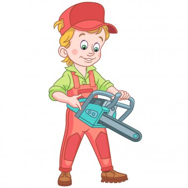 çizgi film oduncu chainsaw ile