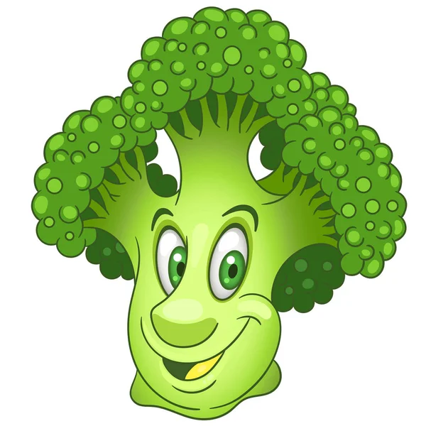 Caractère brocoli dessin animé — Image vectorielle