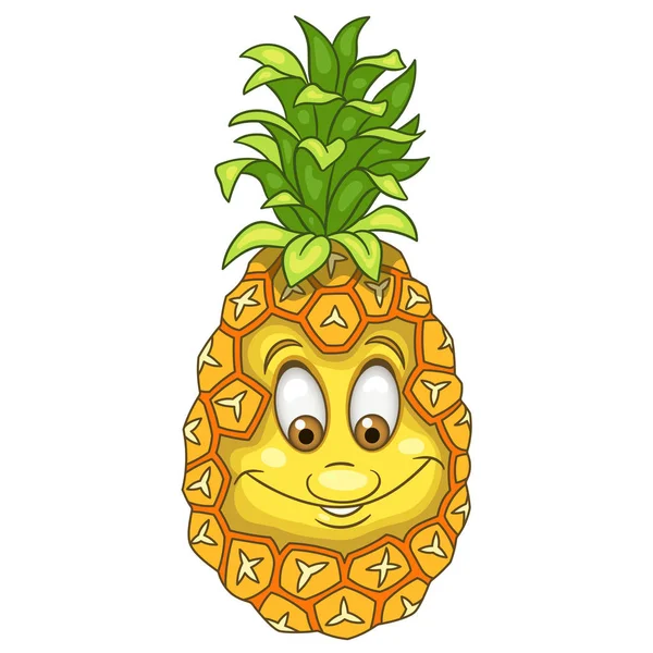 Cartoon ananas ikonen — Stock vektor