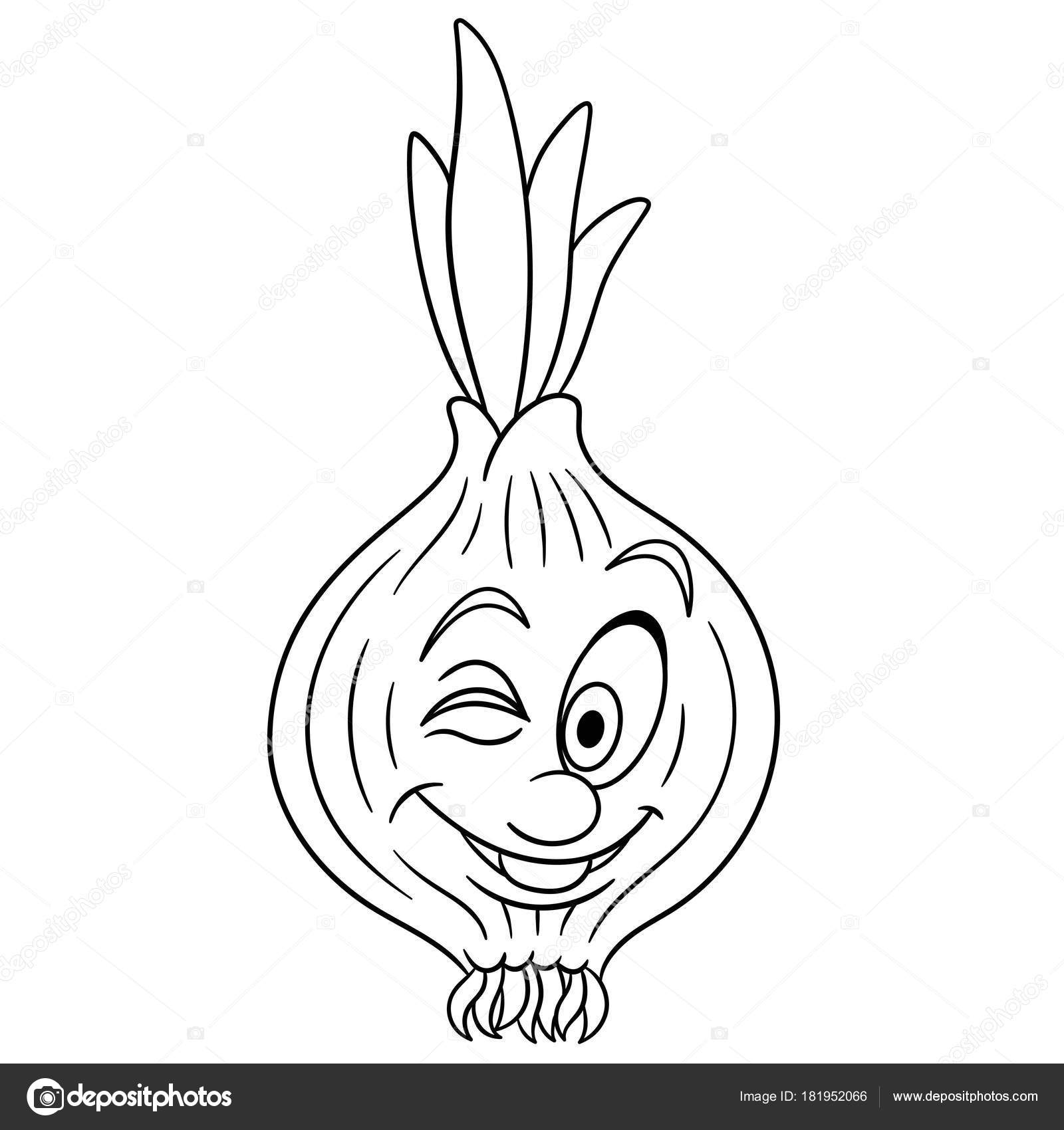 Onion kawaii character. Cute Kawaii Onion cartoon kids illustration. Food  vegetable outline illustration. Onion in Doodle style. Kids coloring book  26764195 Vector Art at Vecteezy