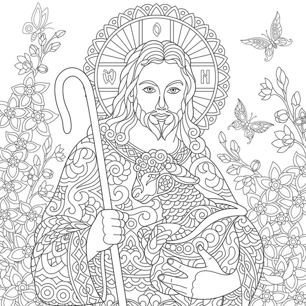 Zentangle Jesucristo — Vector de stock