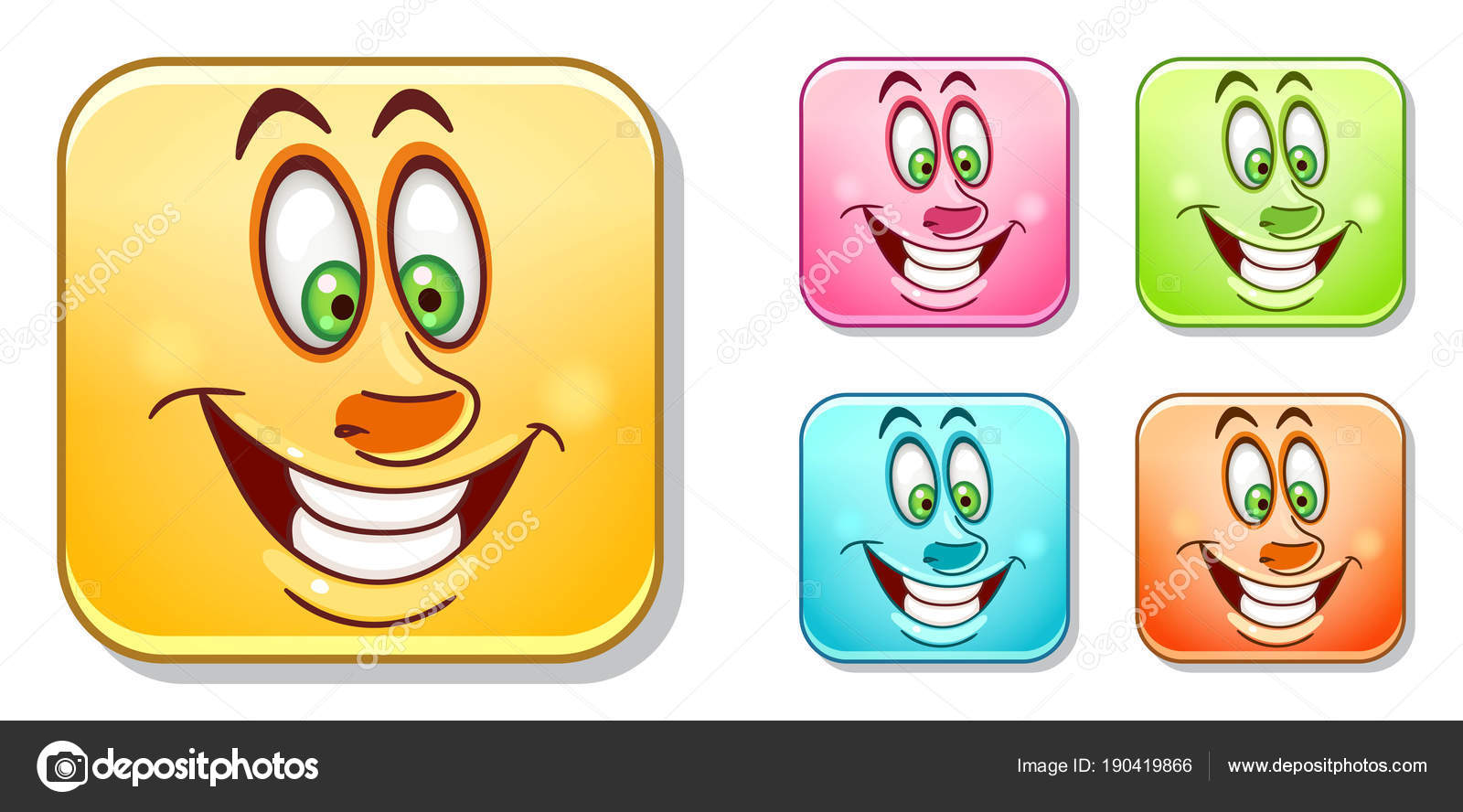 Conjunto de ícones de emoji rostos símbolos de humor emoticon