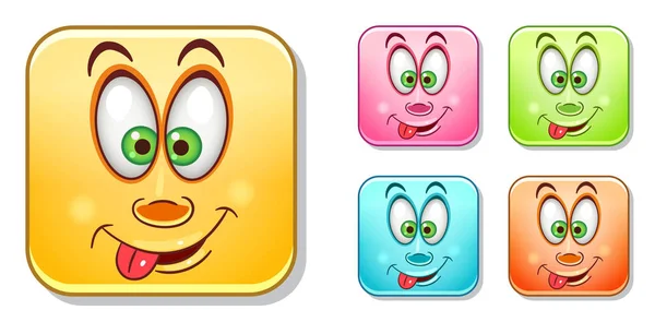 Colección de emoticonos divertidos — Vector de stock