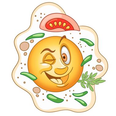 karikatür komik sahanda yumurta
