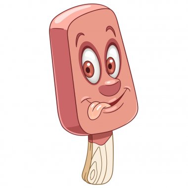 Çizgi film tatlı buzlu çubuk dondurma