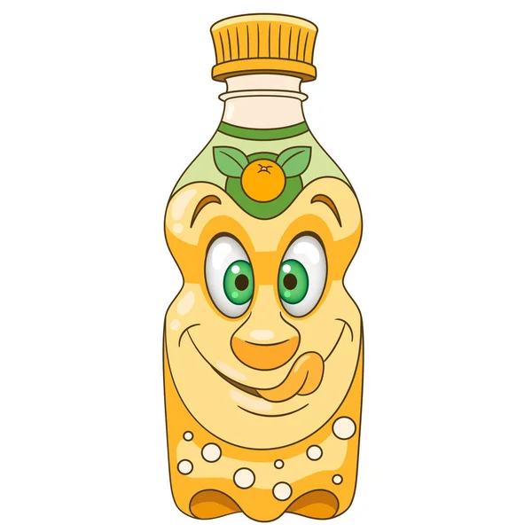 Cartoon sinaasappelsap fles — Stockvector