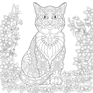 Zentangle bahar kedi