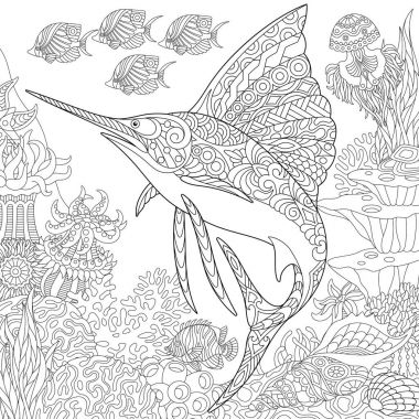 Zentangle sualtı arka plan