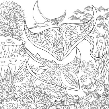 Zentangle sualtı arka plan