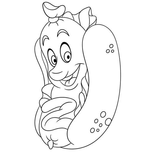 Coloring Page Cartoon Porcini Boletus Happy Mushroom Character Eco Food