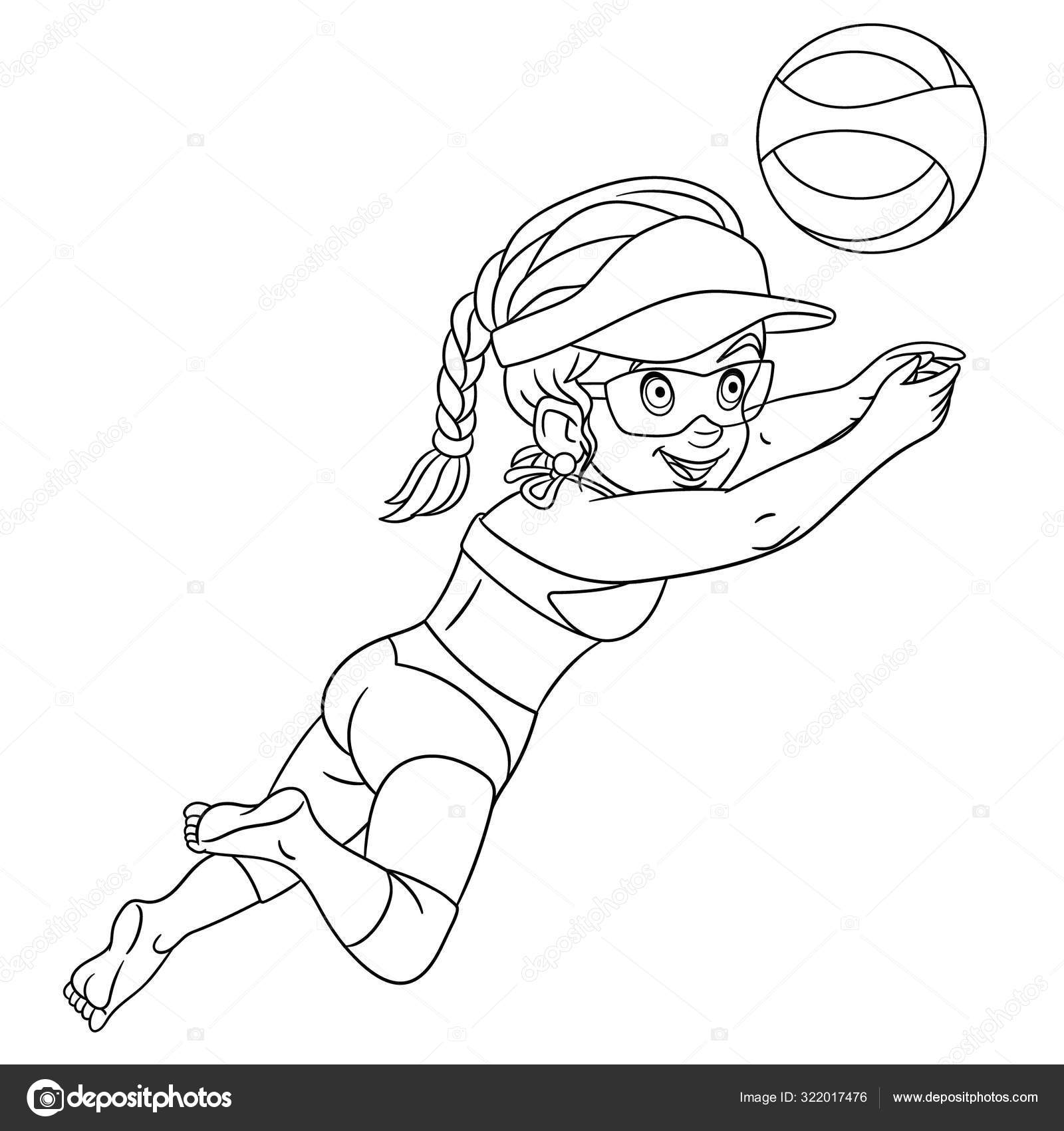 Desenho de Menina com bola para Colorir - Colorir.com