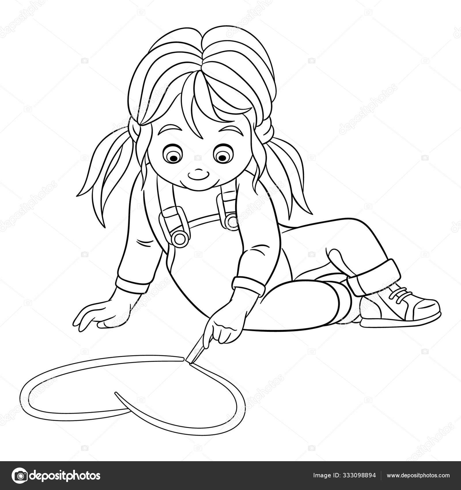 Desenho de Garota da escola para Colorir - Colorir.com