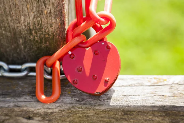 Padlock in the shape of hearts. — Stock Photo, Image