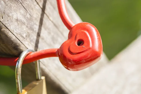 Padlock in the shape of hearts. — Stock Photo, Image