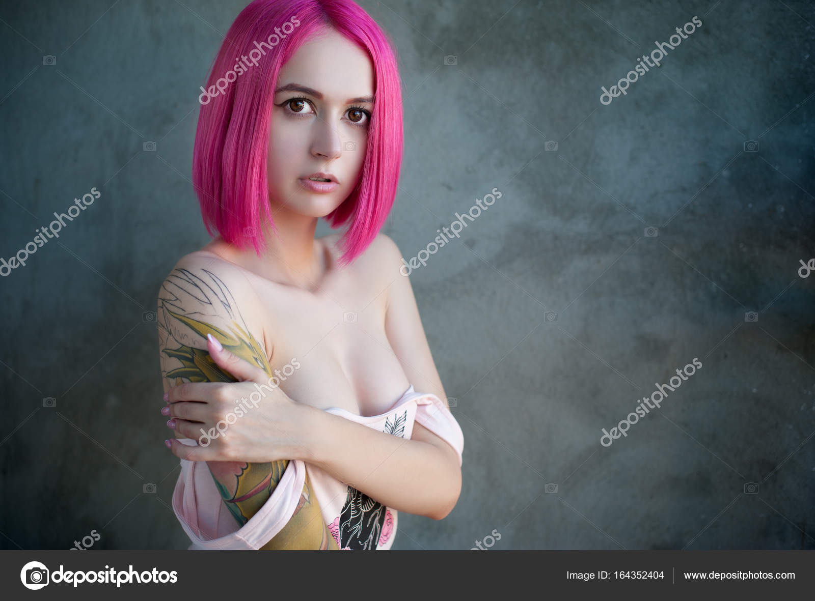 Cute Teen Emo Girl With Tattoo