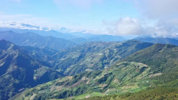 Drone Voando Direção Através Bela Hehuan Hehuanshan Cordilheira Central Taiwan — Vídeo de Stock