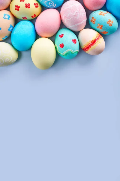 Huevos Pascua Coloridos Teñidos Con Agua Colores Con Hermoso Patrón — Foto de Stock