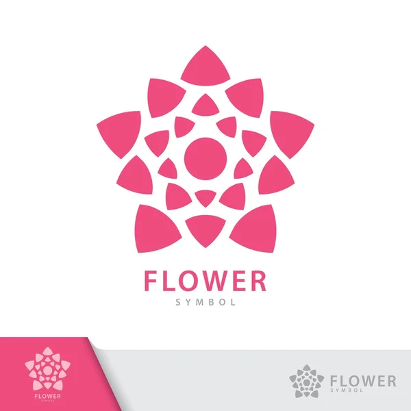 Roze bloem symboolpictogram. — Stockvector