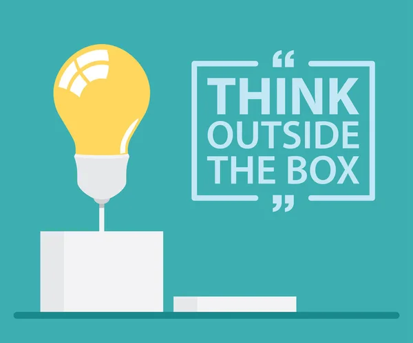 Think Box Text Vector Illustration Flat Minimal Design — Stock Vector