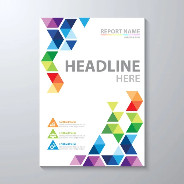 Soyut renkli düşük çokgen arka plan. Tasarım Şablonu düzeni faaliyet raporu, broşür, el ilanı, vektör çizim için A4 boyutunda kapak.